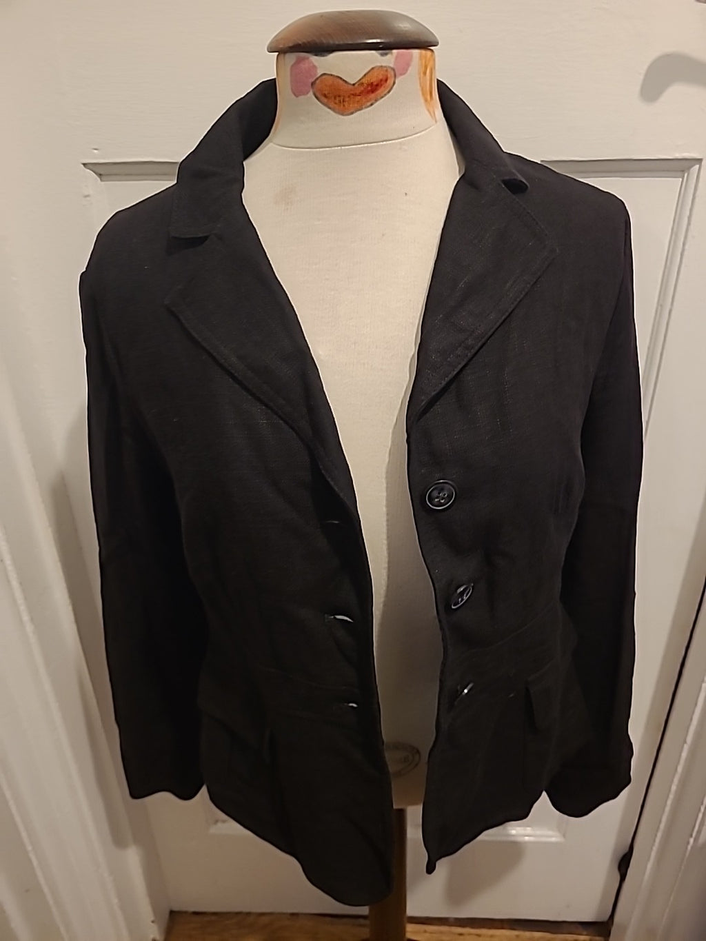 Ladies Wallis Size 12 Black Lined Unpadded Blazer