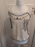 River Island 12 Cream And Black Sleeveless Blouse