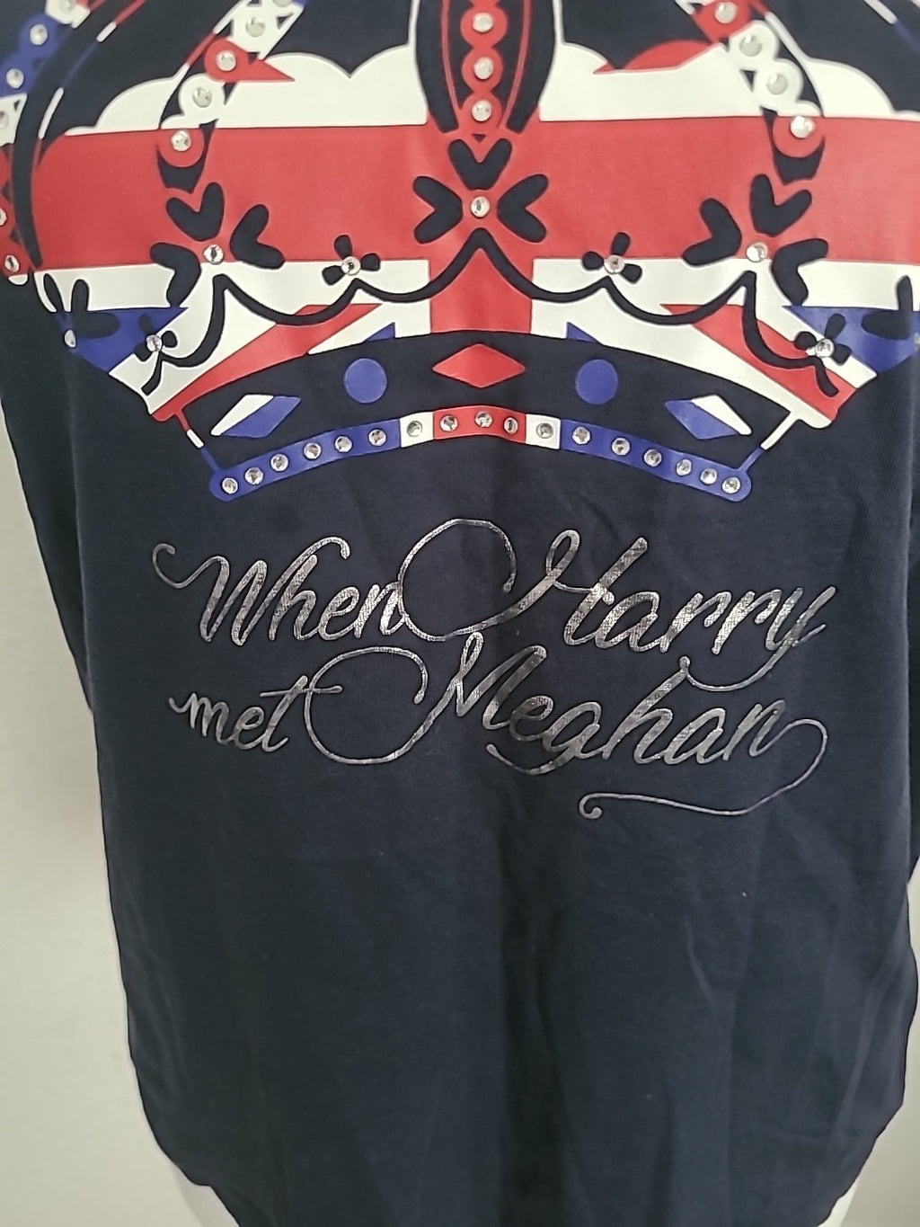 Ladies Tu Size 14 Navy "Harry & Meghan" Tshirt