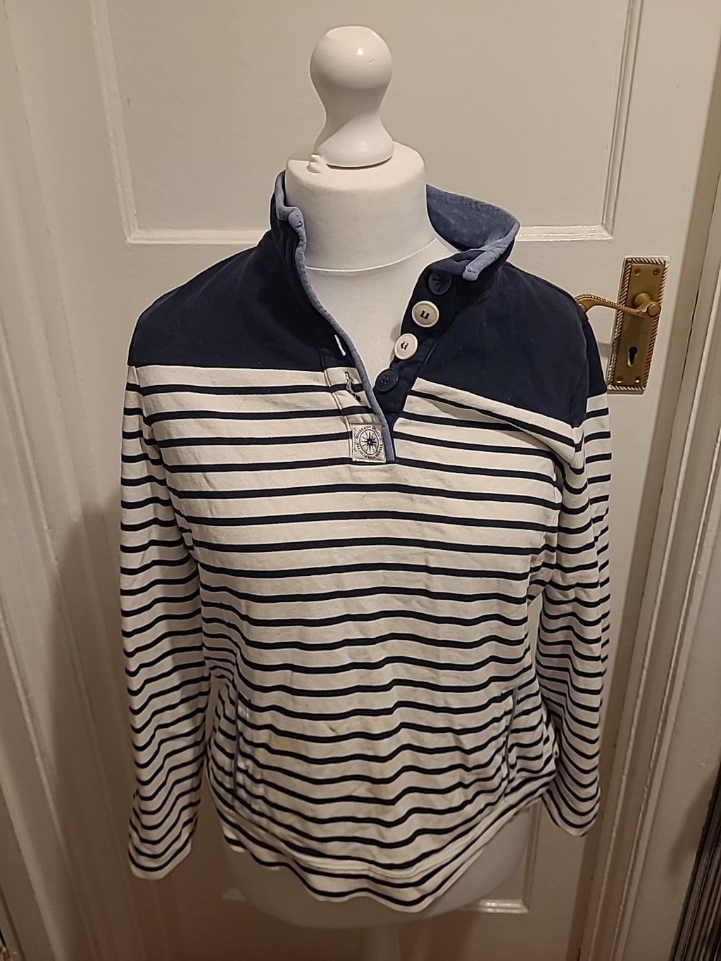 Ladies Maine New England Size 14 Striped Collared Jumper
