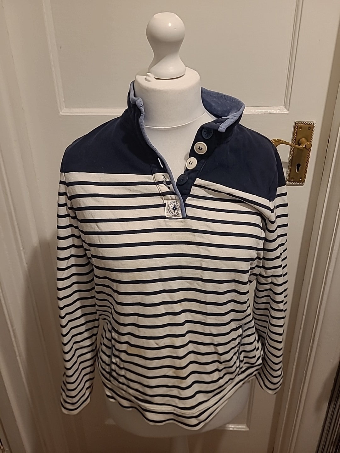 Ladies Maine New England Size 14 Striped Collared Jumper
