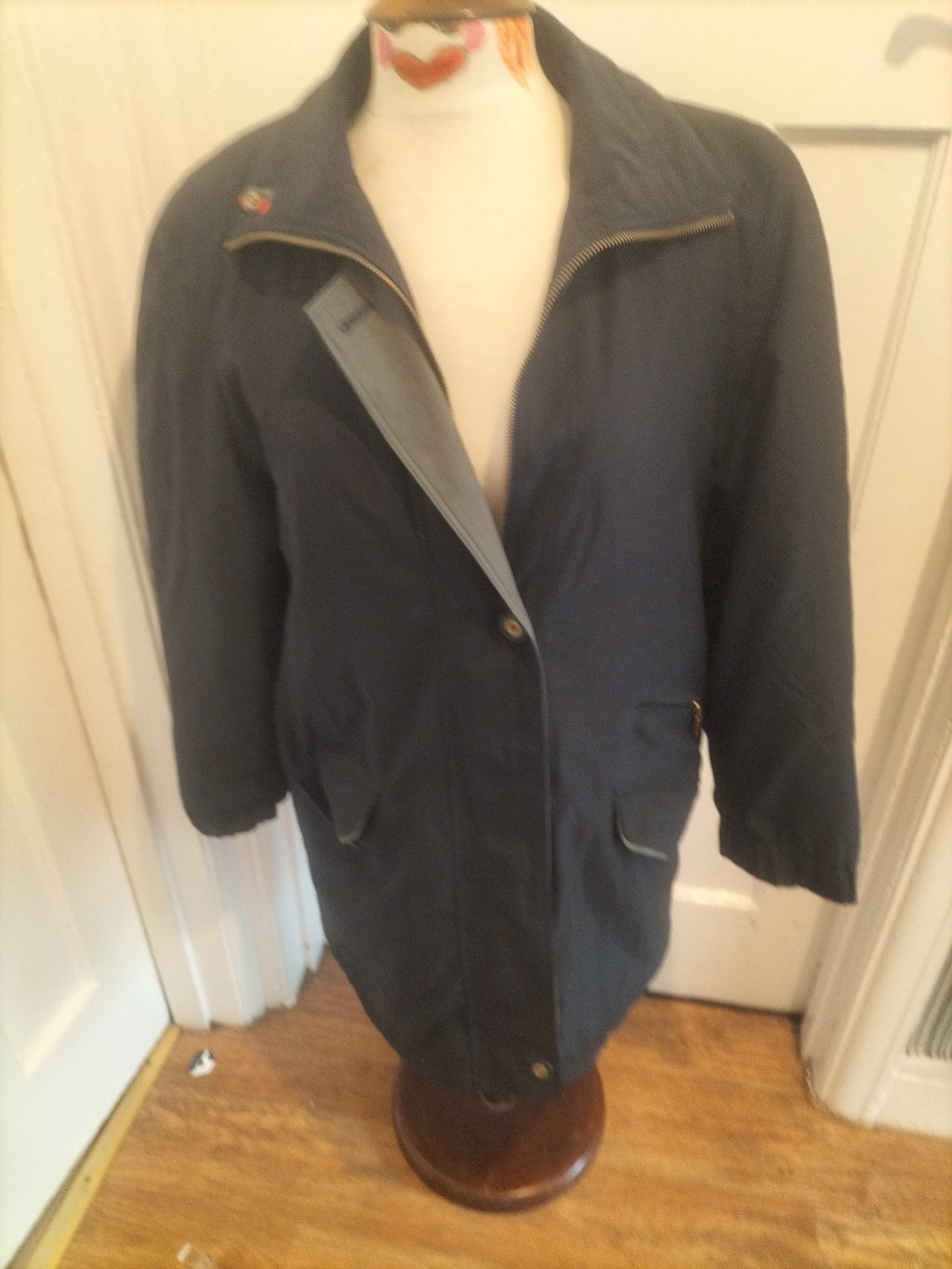 Ladies Classics Size 12 Navy Zip Through Coat