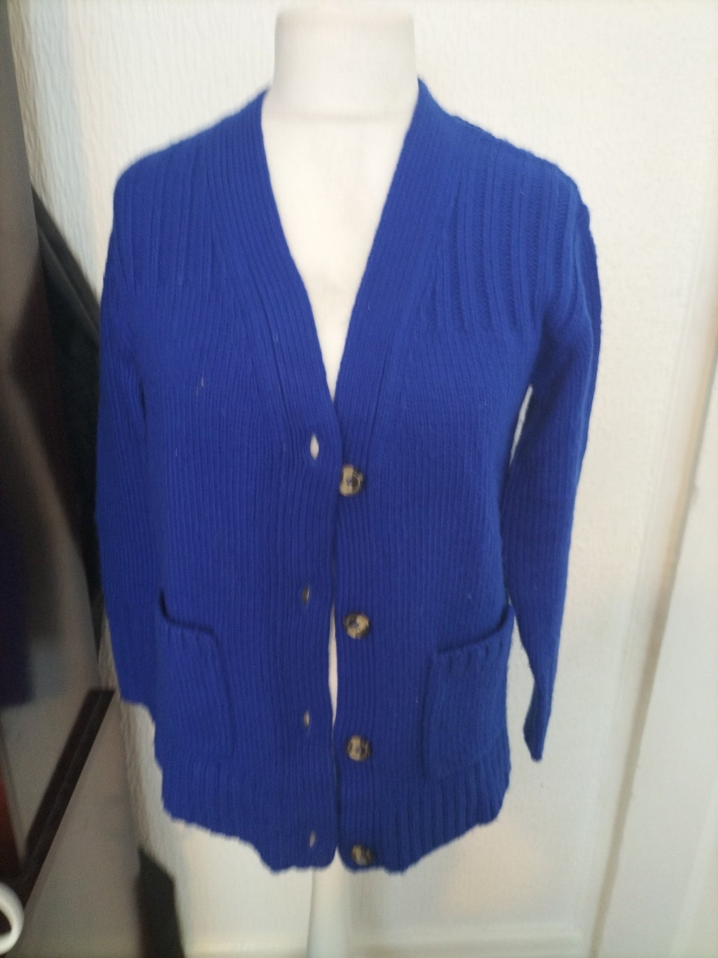 Ladies Marks And Spencer Size Small Sapphire Knit Cardigan