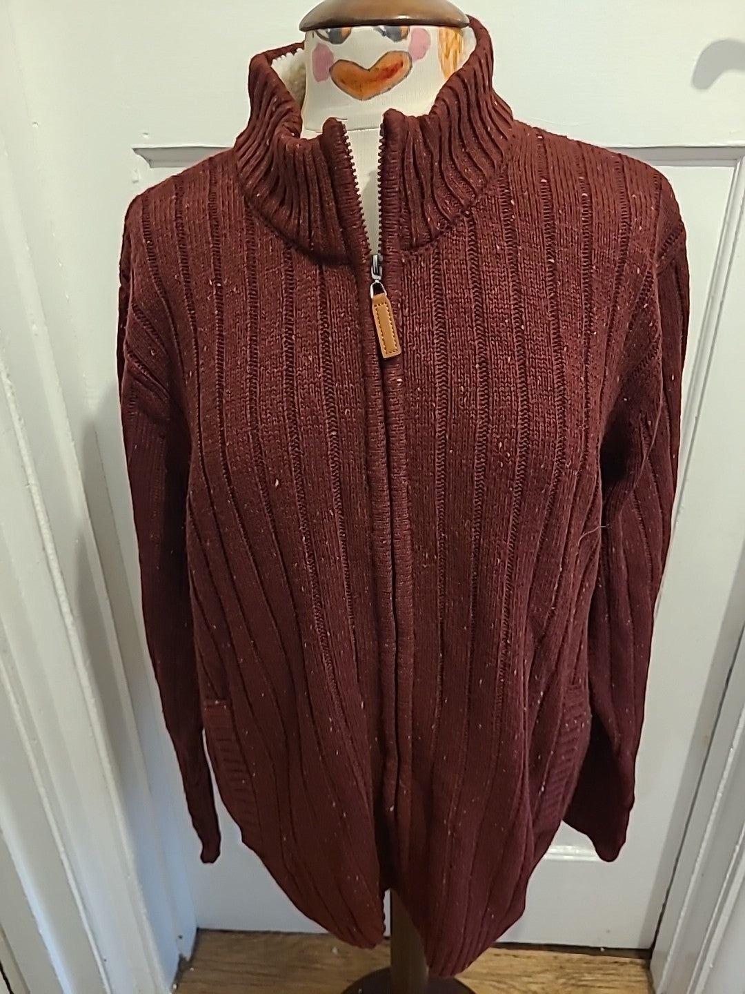 Mens Cotton Traders Purple Zip Through Jumper