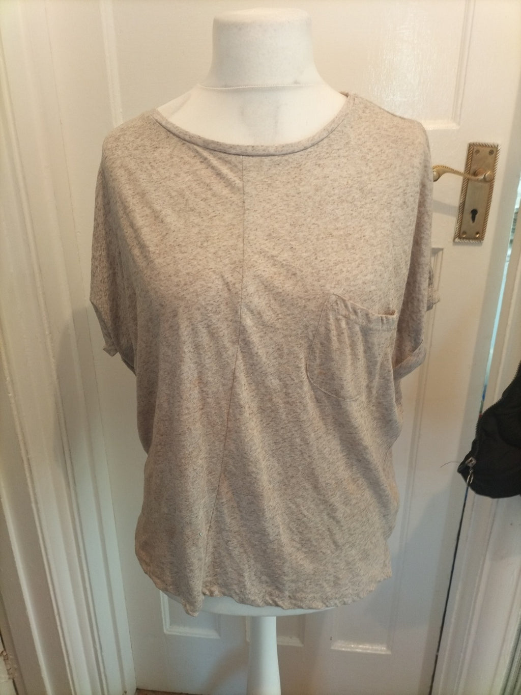 Ladies Pep&Co Size M Pale Mink Fleck Short Sleeved Blouse
