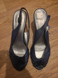 Ladies Lotus Size 6 Navy Open Toe Hells