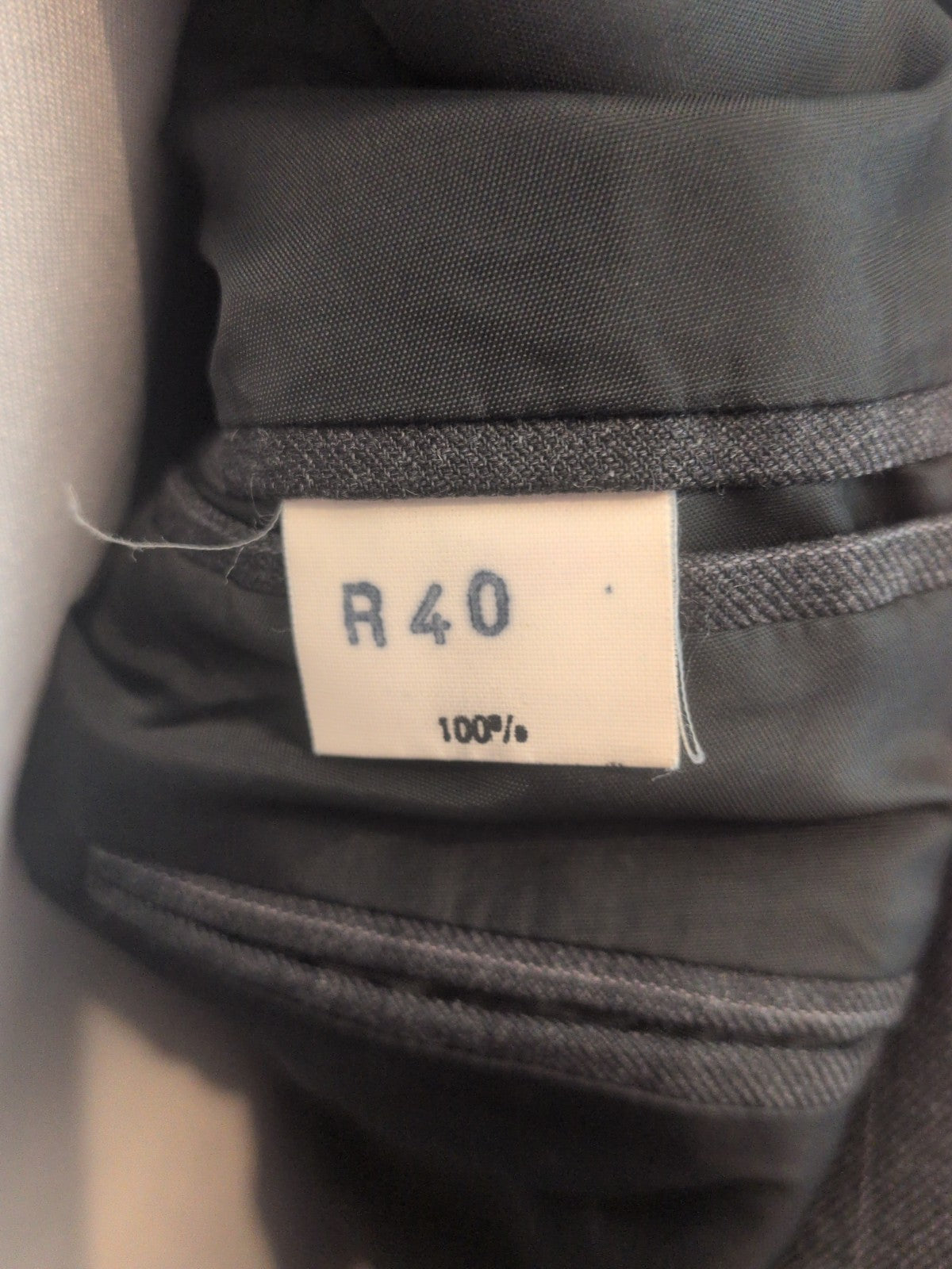 Varteks 40r Grey Pinstripe Suit Jacket Lined Padded