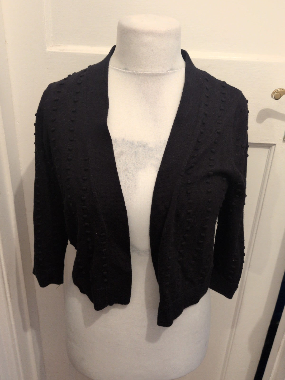 Tu 12 Black Bobble Pattern Open Blouse/Cardigan