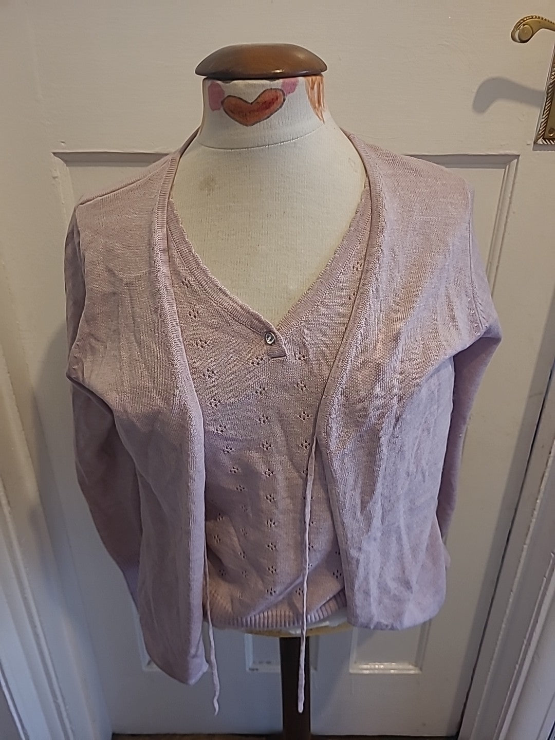 Ladies Oscar B Size Medium Pale Pink 2 In 1 Blouse