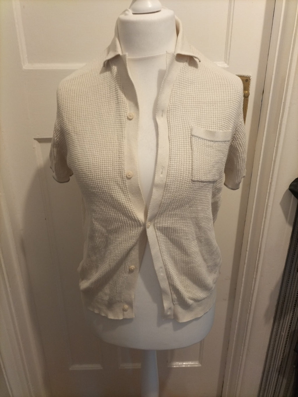 Mens Primark Size XS Stone Short Sleeved Cardigan