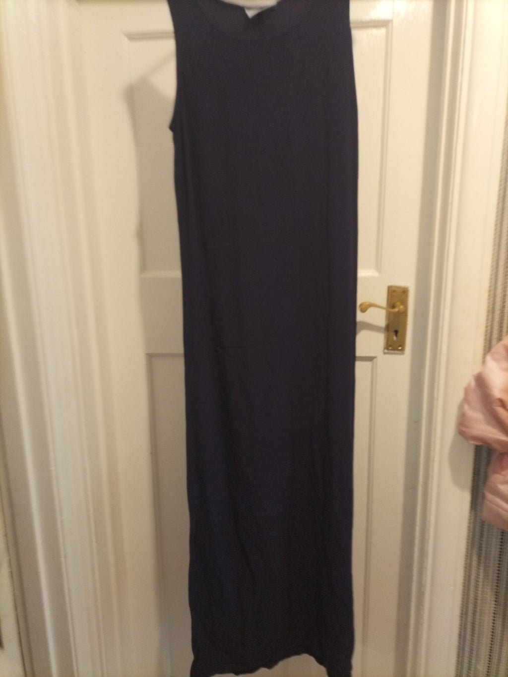 Ladies Sara Woman Size 10-12 Deep Purple Sleeveless Dress Embroidery Detail