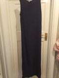 Ladies Sara Woman Size 10-12 Deep Purple Sleeveless Dress Embroidery Detail