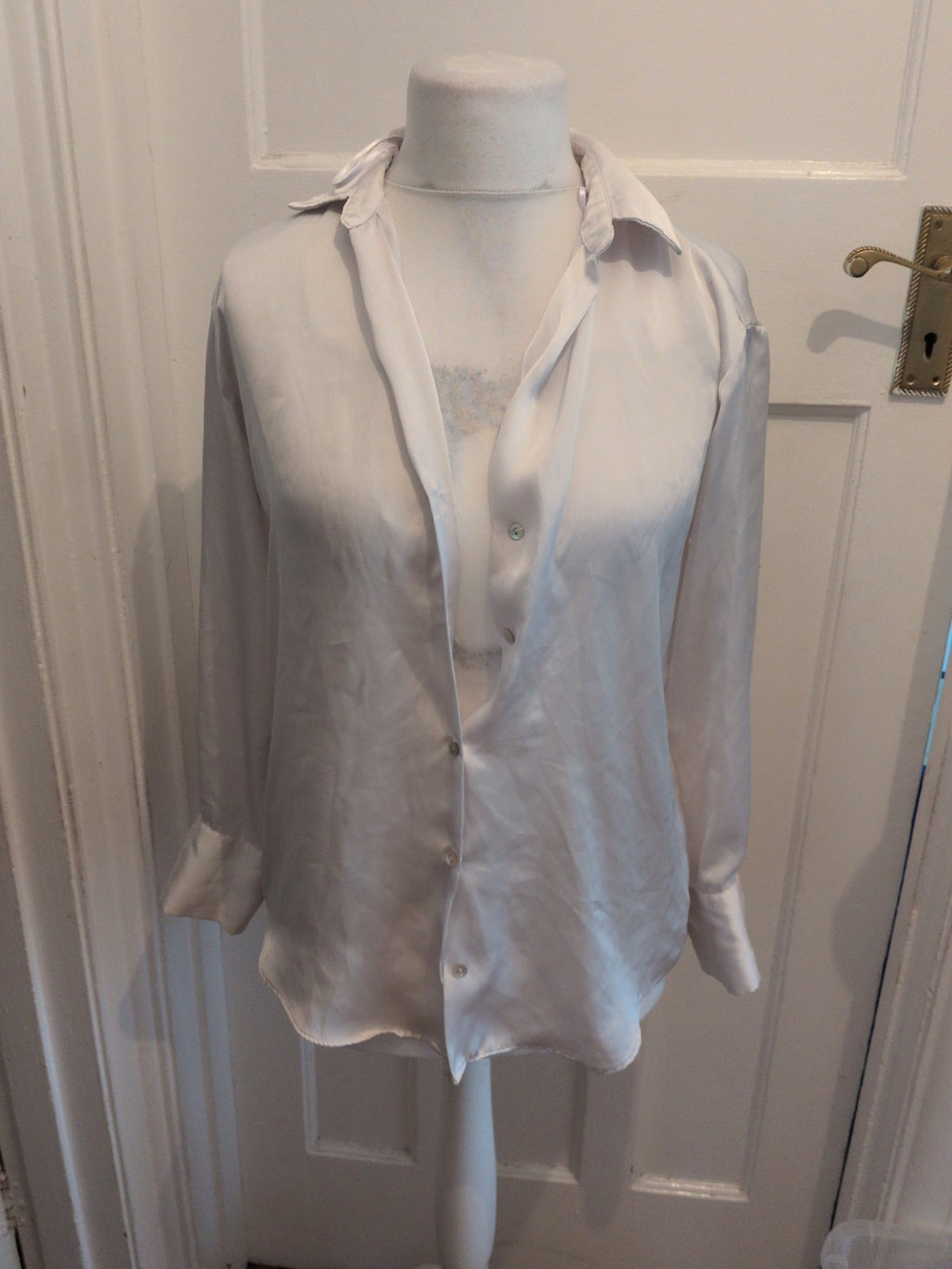 Zara Xs White Long Sleeve Blouse