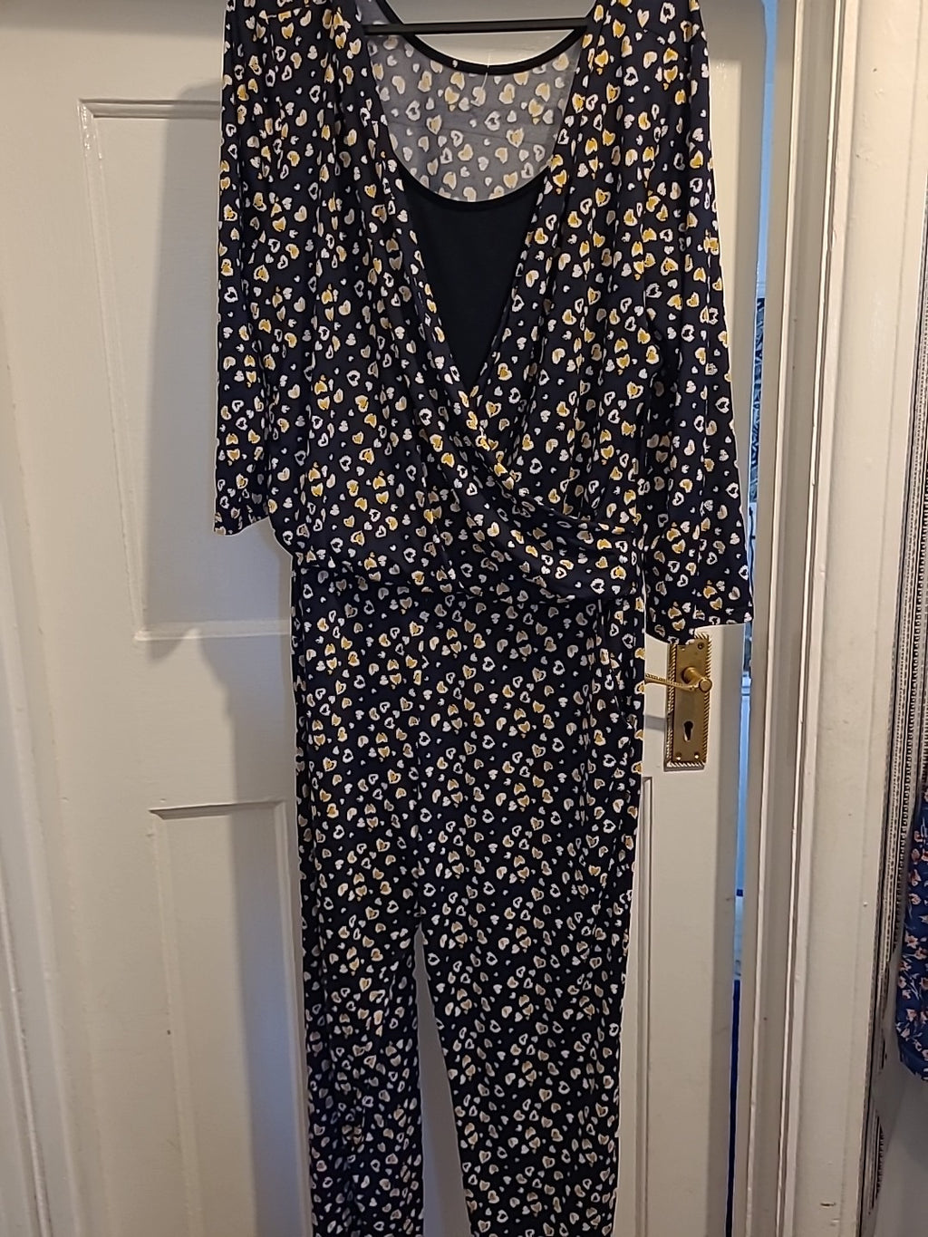 Ladies Size Large Navy "Loveheart" Jumpsuit