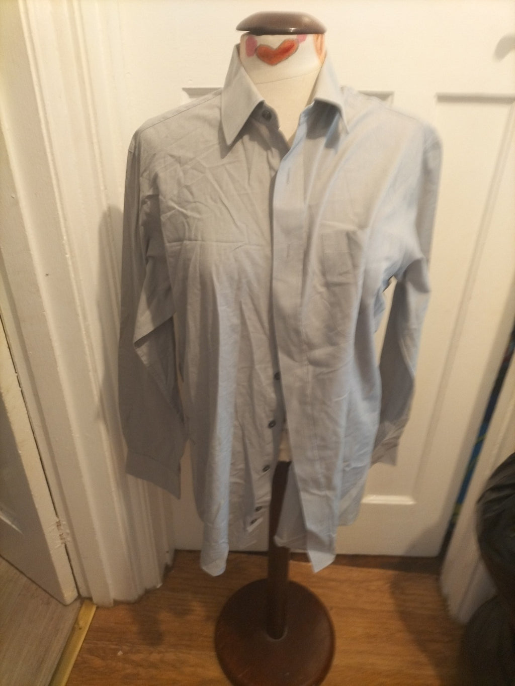Mens M&S Man Size 16" Grey Long Sleeved Formal Shirt