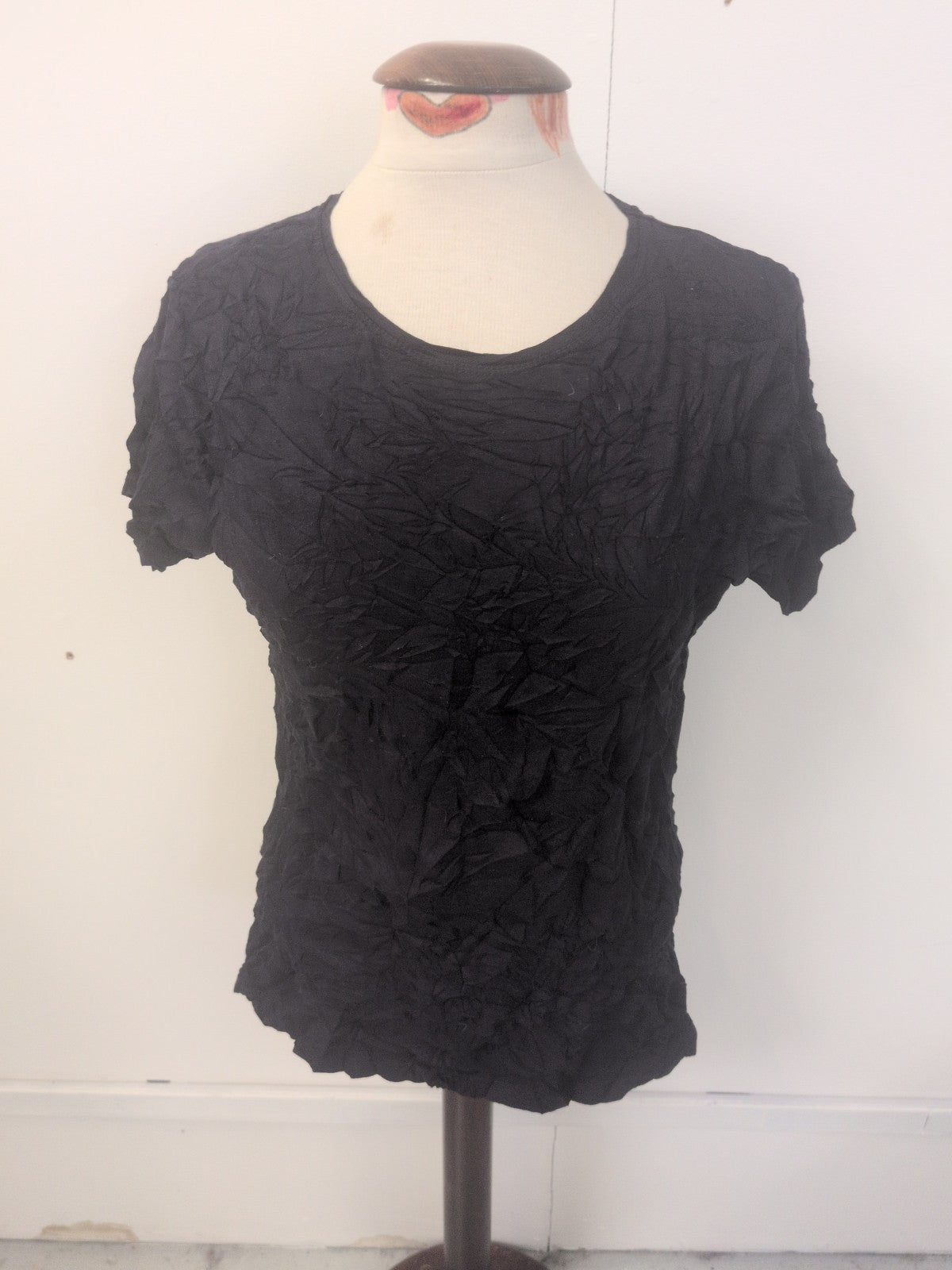 Ladies Primark 18 Navy Short Sleeve Stretch Crew T-shirt