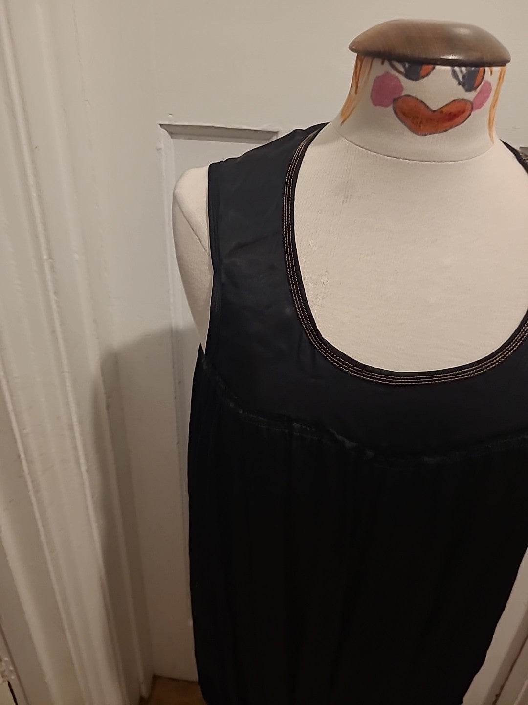 Ladies Gregory Brown Size 16 Black Sleeveless Elasticated Hem Dress
