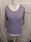 Paul Costelloe 3 Purple Stripe Blouse Long Sleeve