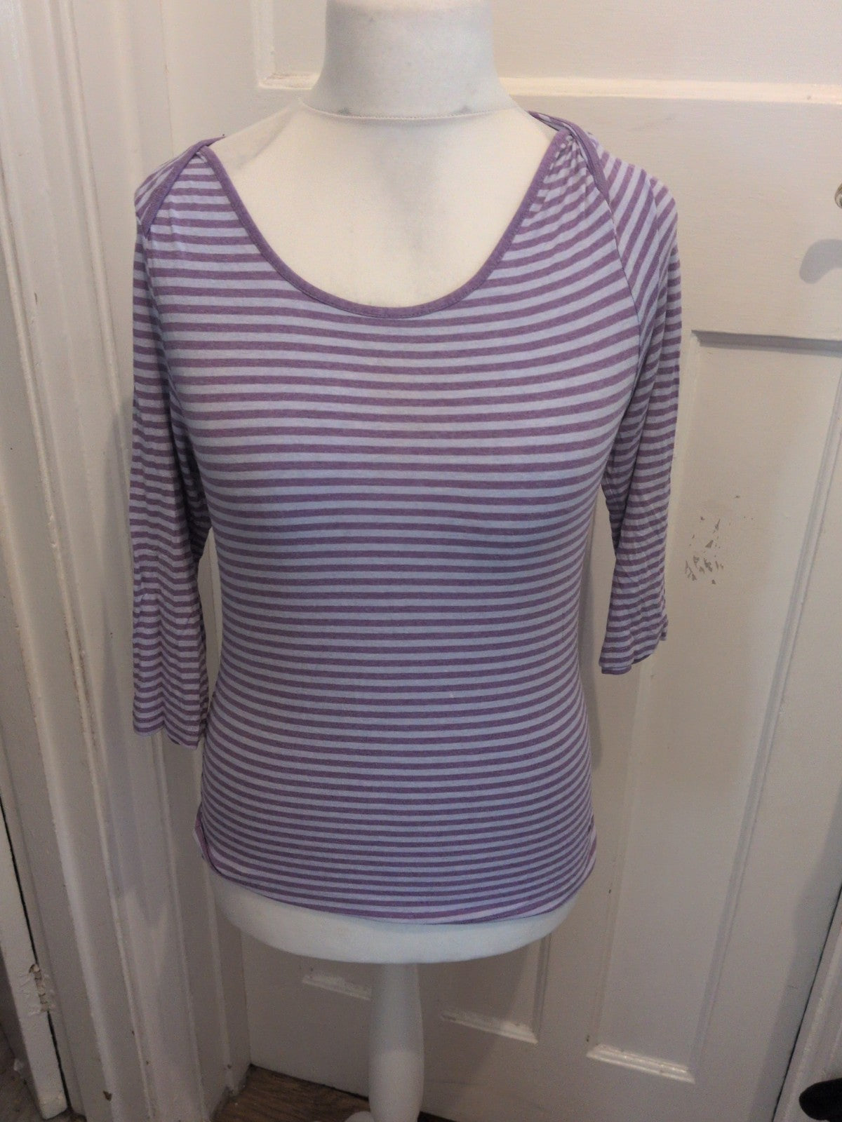 Paul Costelloe 3 Purple Stripe Blouse Long Sleeve