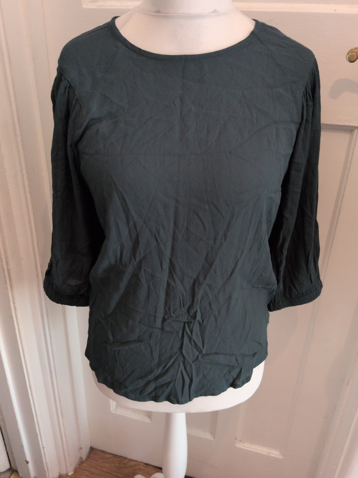 Apricot 12 Bottle Green Long Sleeve Blouse