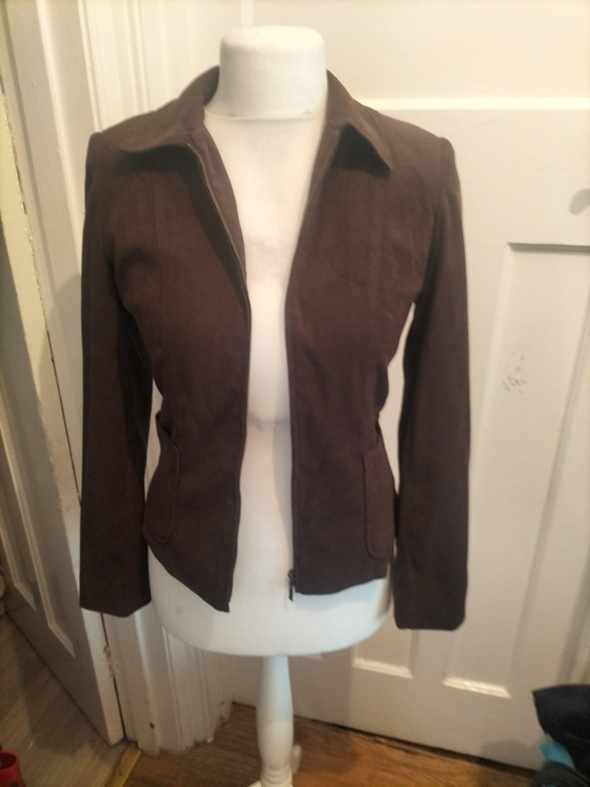 Primark 8 Brown Padded Lined Full Zip Blazer