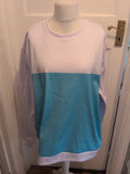 Brand New 4xl Turquoise And White Pullover Sweatshirt
