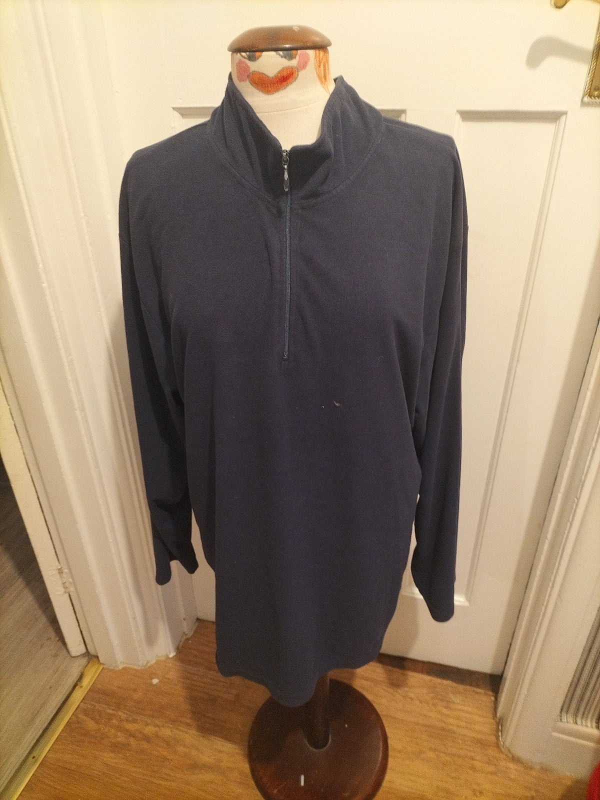 Mens Fortress Size XL Navy Zip Through Jumper
