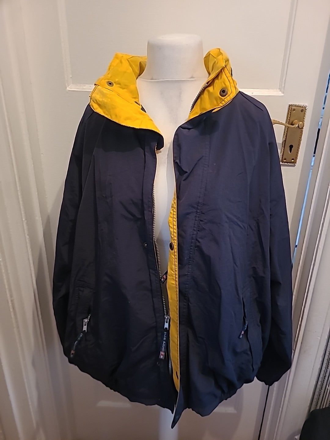 Mens Oxford Blue Size 2XL Navy And Yellow Rain Coat