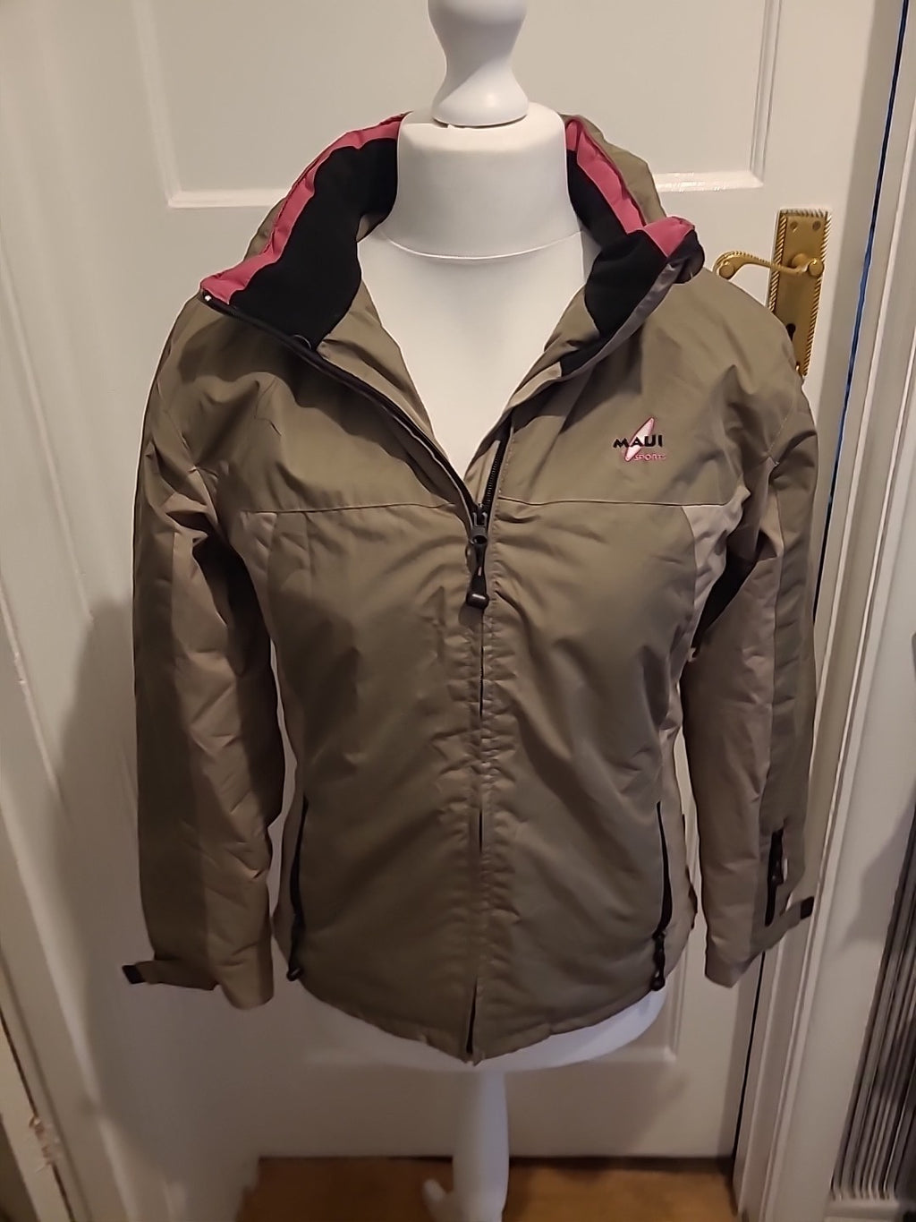 Ladies Maui Sports Size Medium Khaki Padded Zipped Jacket