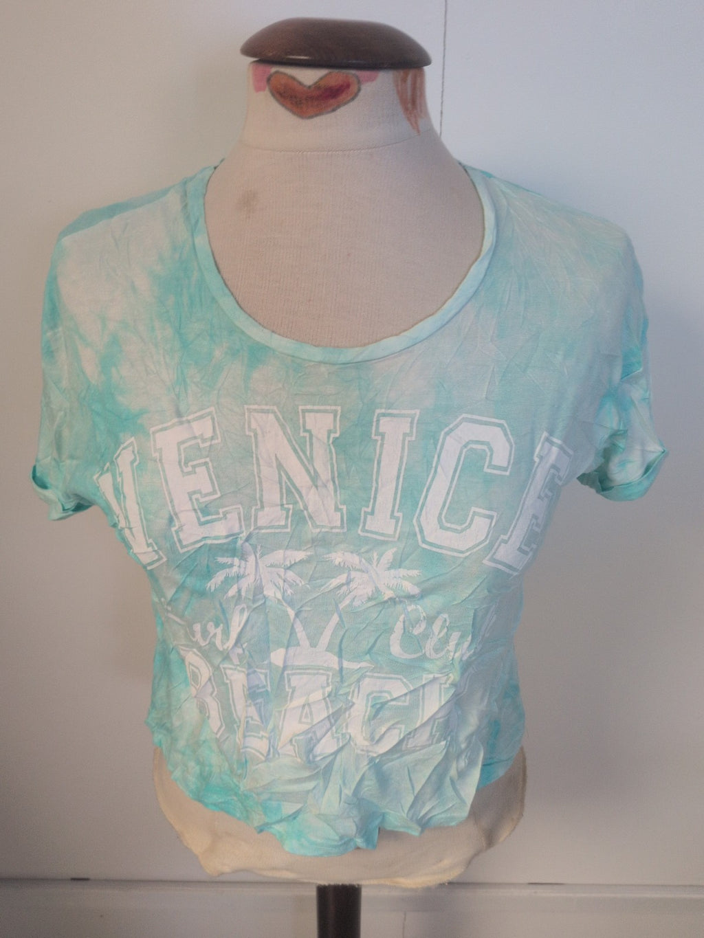 Girls New Look Age 14-15 Years Blue Venice Print T-shirt Short Sleeve
