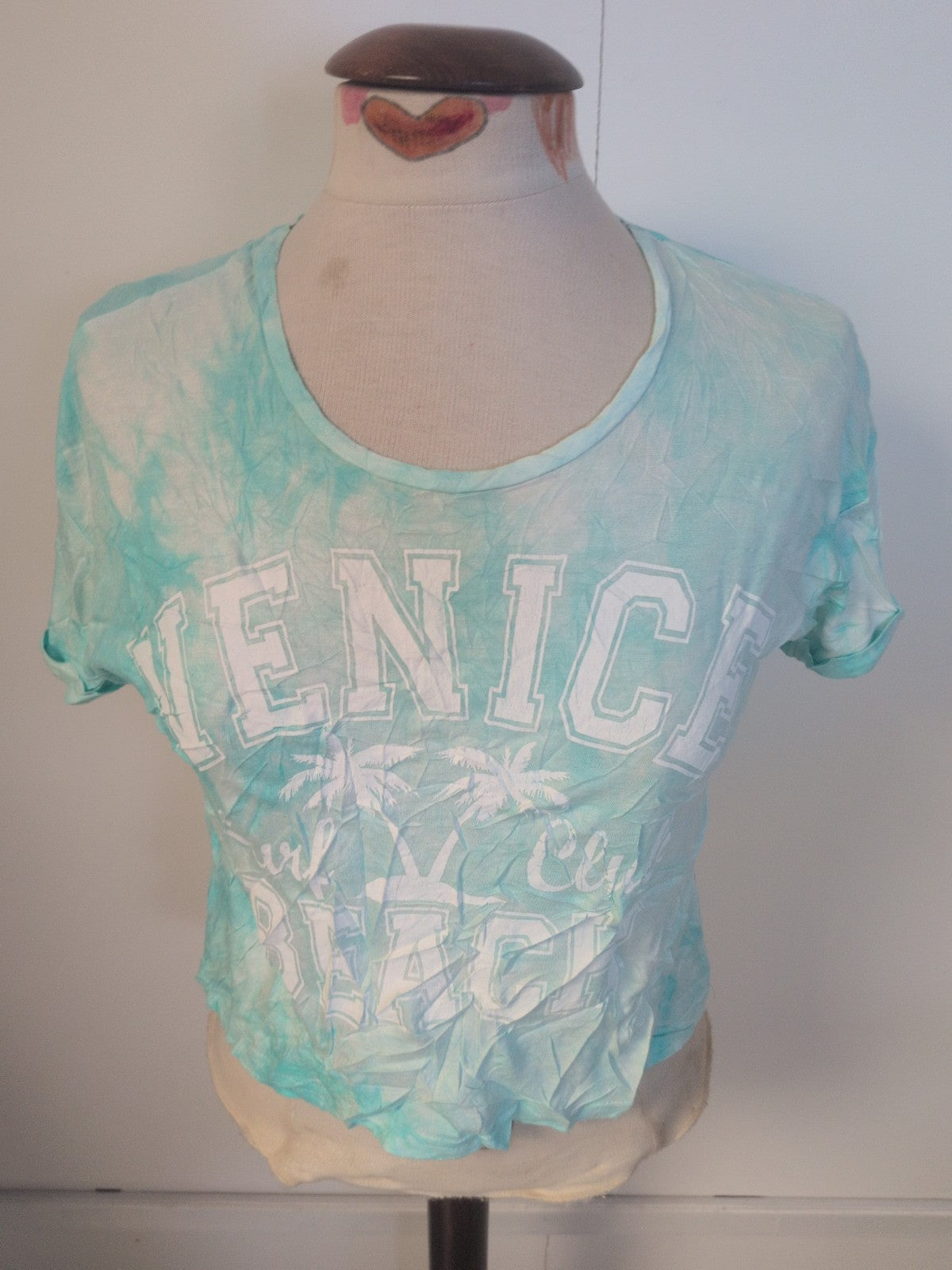 Girls New Look Age 14-15 Years Blue Venice Print T-shirt Short Sleeve