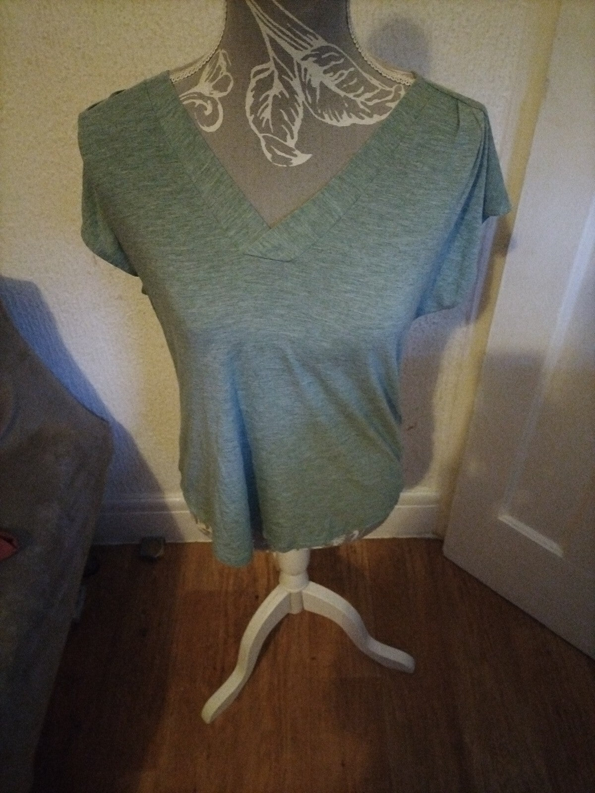 Ladies Per Una 12 Light Jade Short Sleeved Blouse
