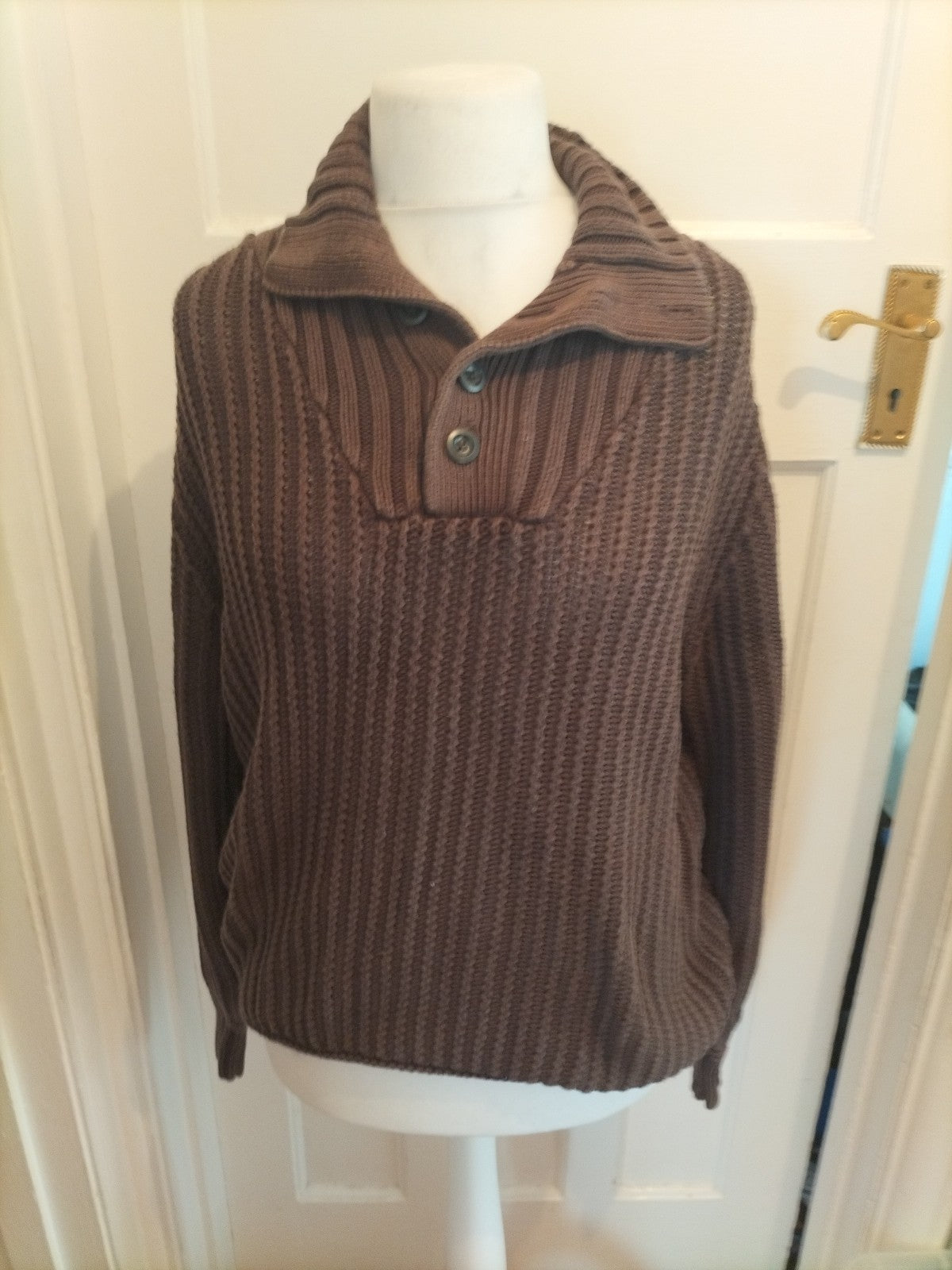 Mens Autograph Size Medium Brown Knit Heavy Jumper