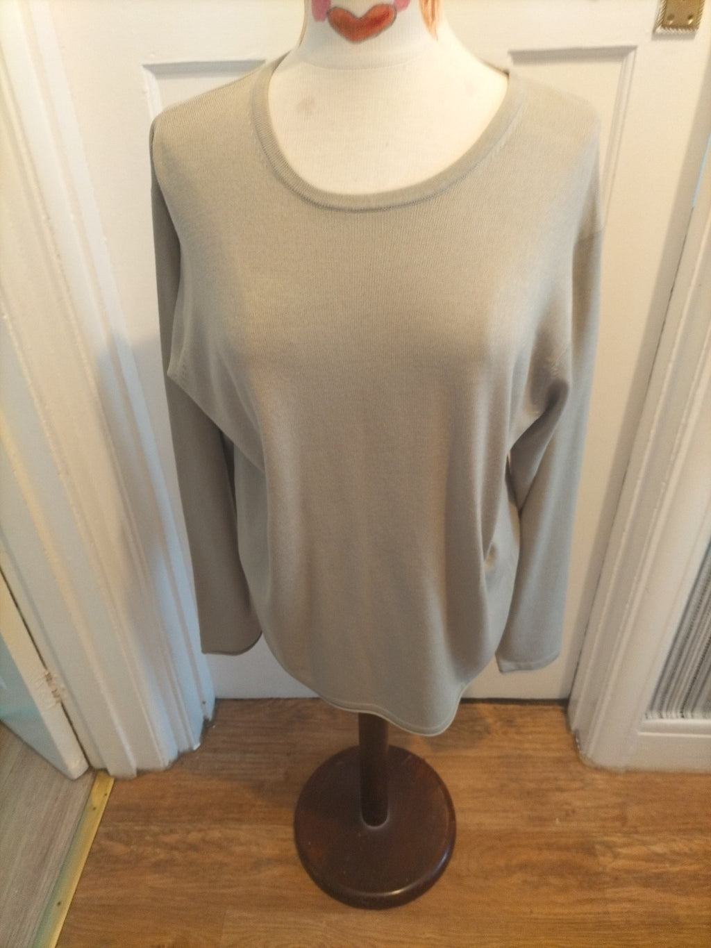 Mens Next Size Large Grey/Green Long Sleeved Jumper