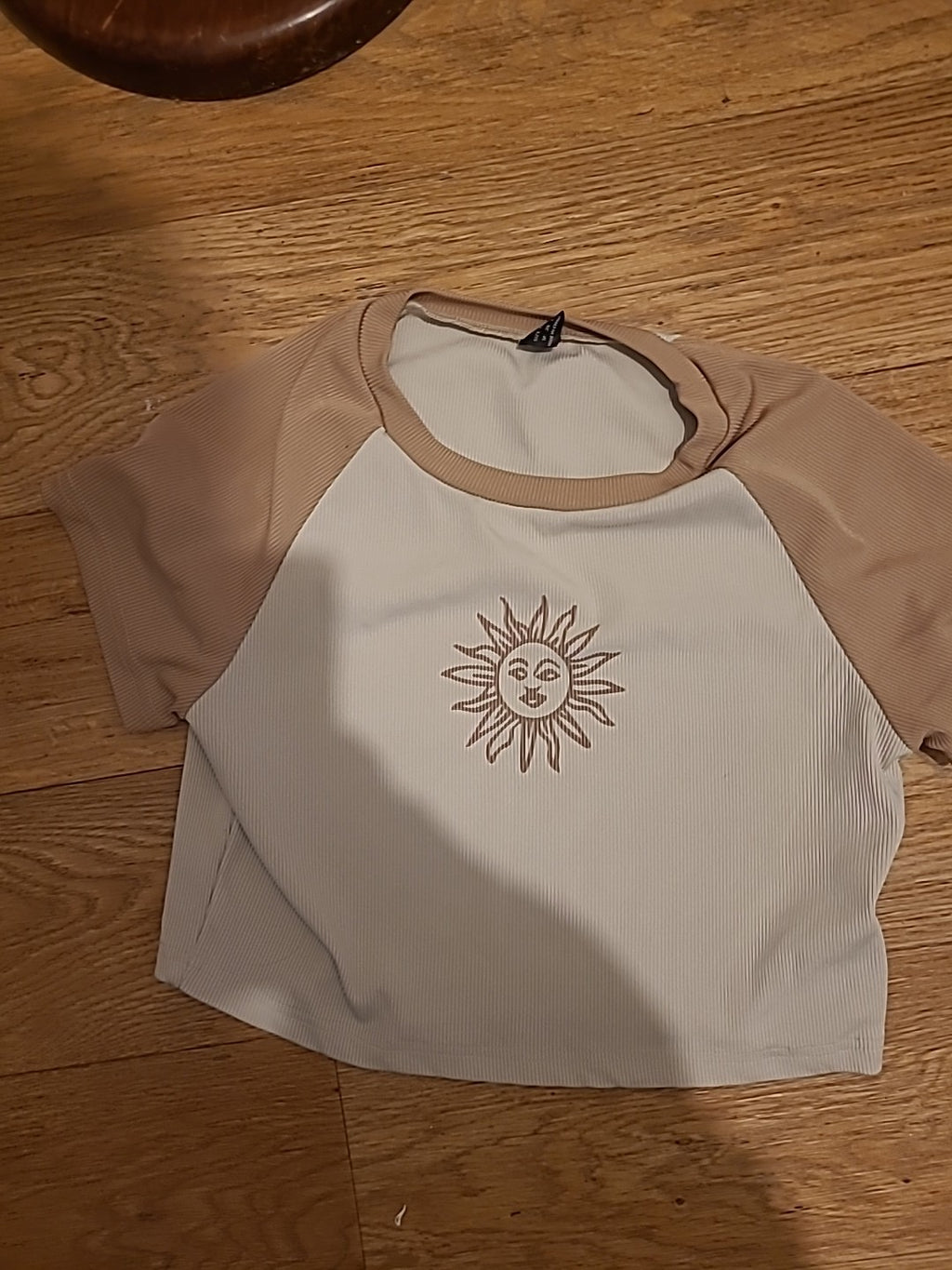 Ladies Shein Size Medium Brown And Beige Sun Tshirt