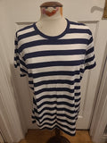 Mens Petroleum Size Large Striped Tshirt