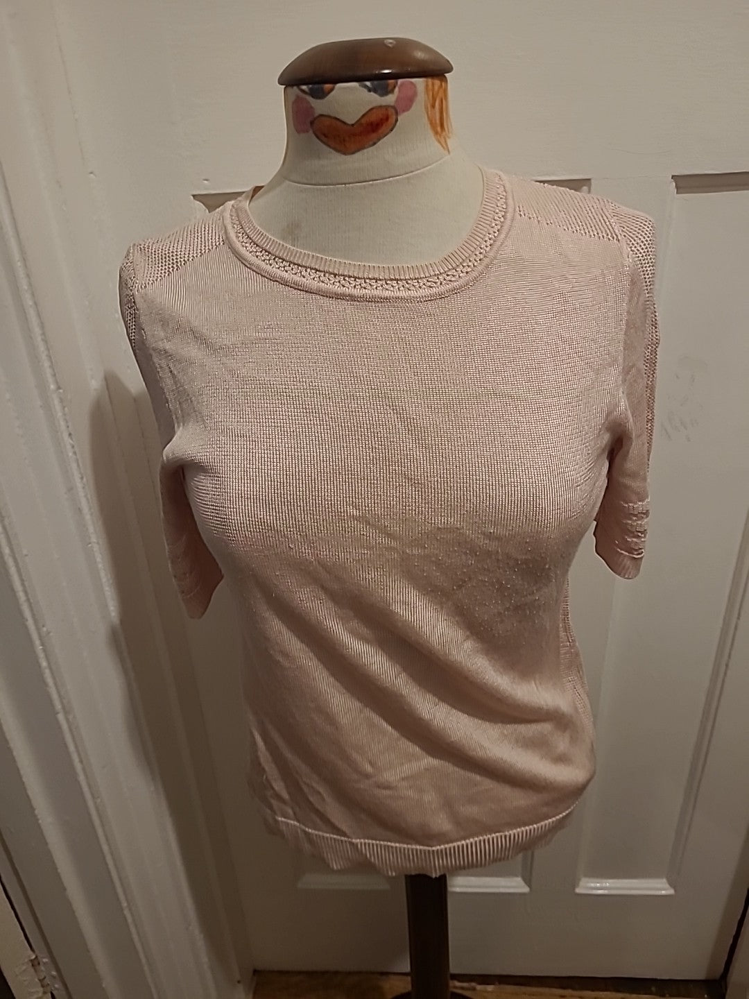 Ladies Per Una Size 8 Powder Pink Short Sleeved Blouse