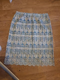 Ladies Size Large Aqua Gold See Through Skirt