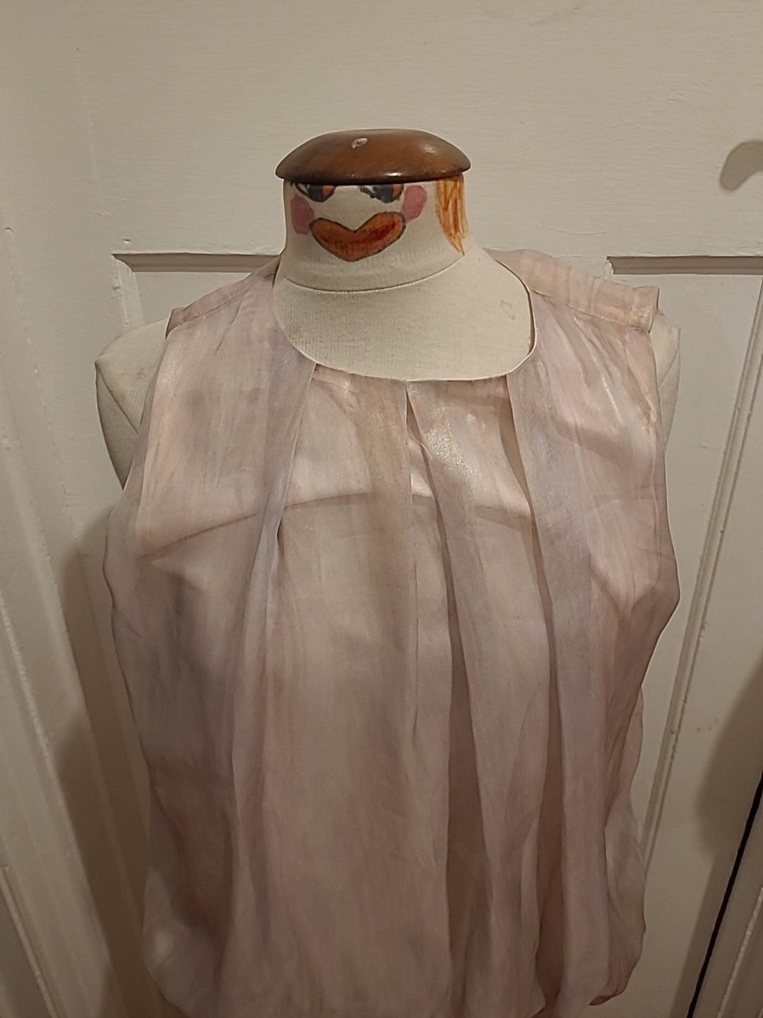 Ladies Primark Size 14 Baby Pink Sleeveless Lined Blouse