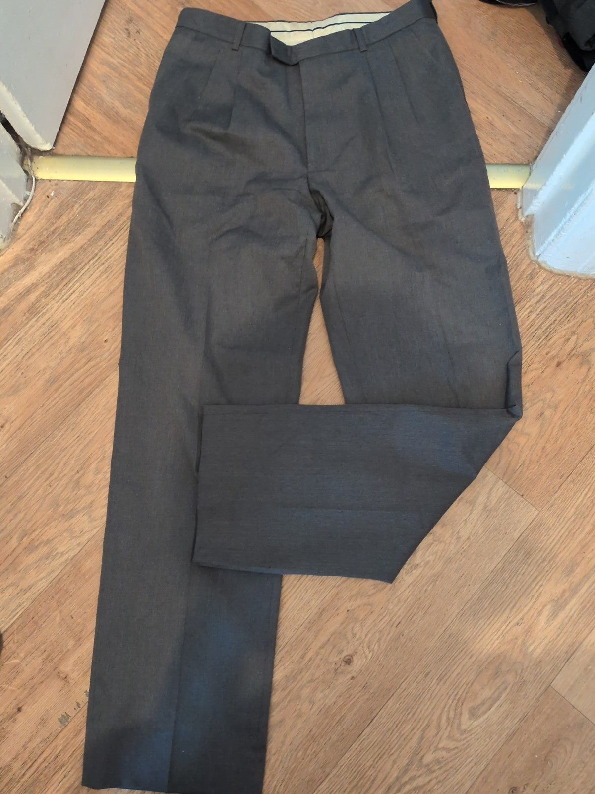 The Label 34 Long Grey Smart Trousers
