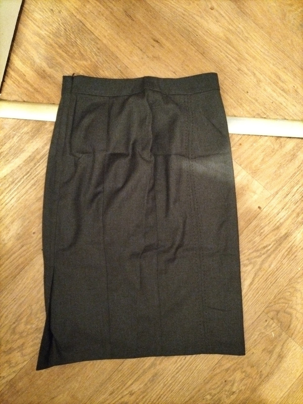 Ladies Marks And Spencers Size 8 Charcoal Lined Skirt Pencil 24 Inch