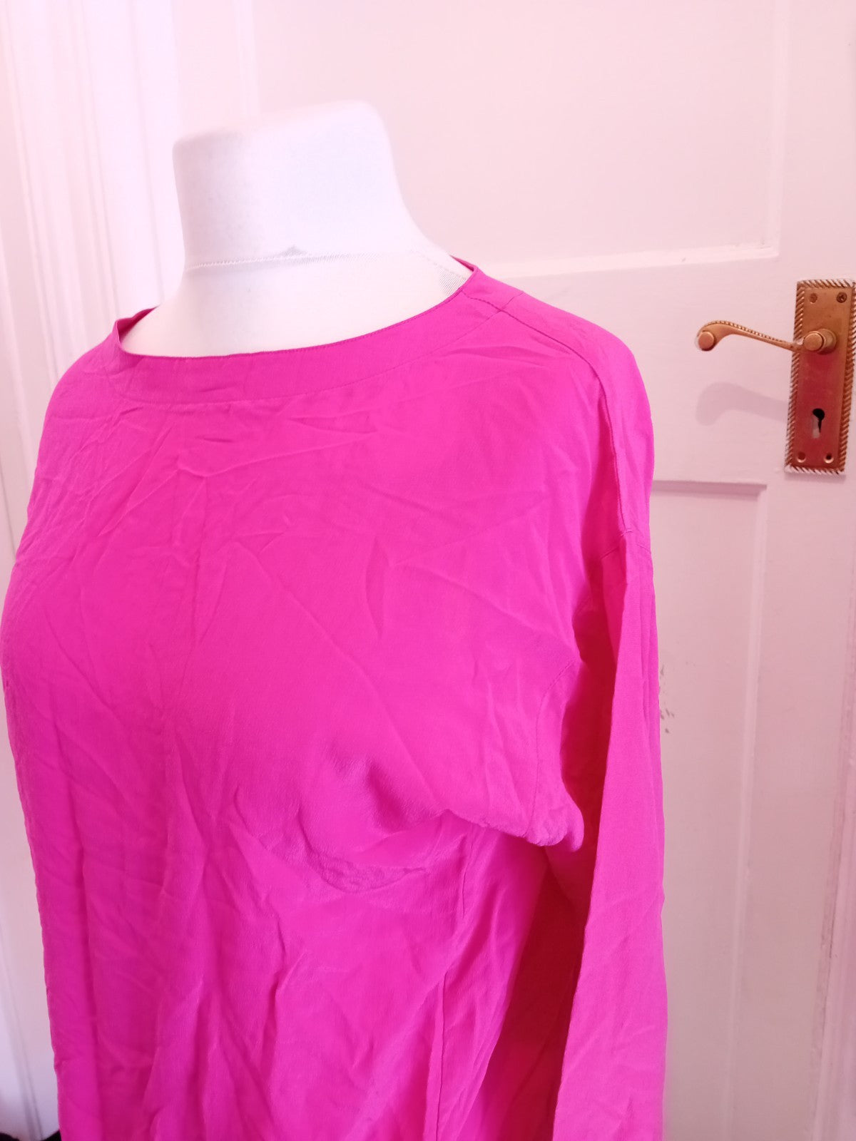 Ladybug Medium 100% Silk Pink Blouse