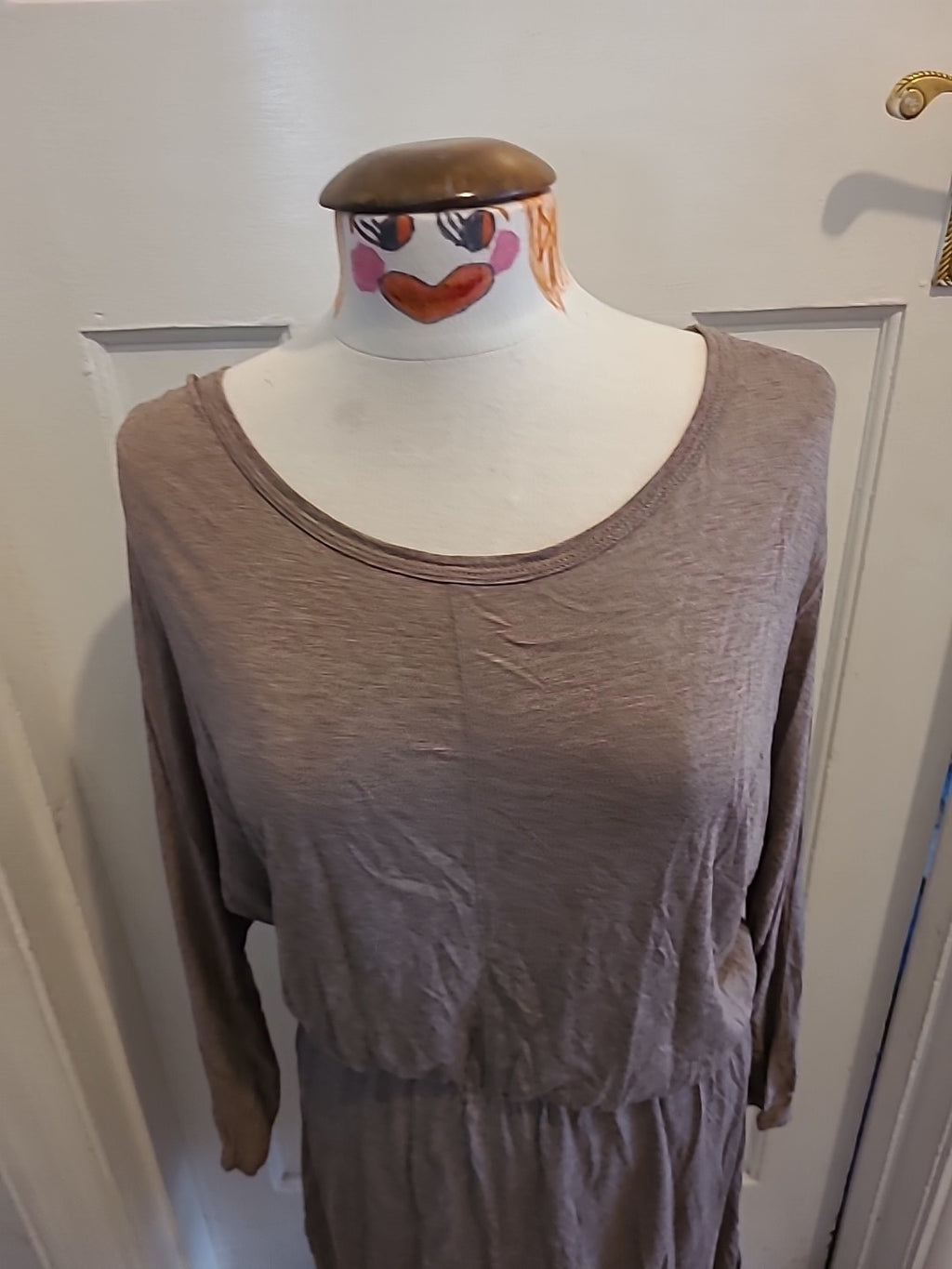 Brand new ladies h+m size medium beige mid sleeved dress