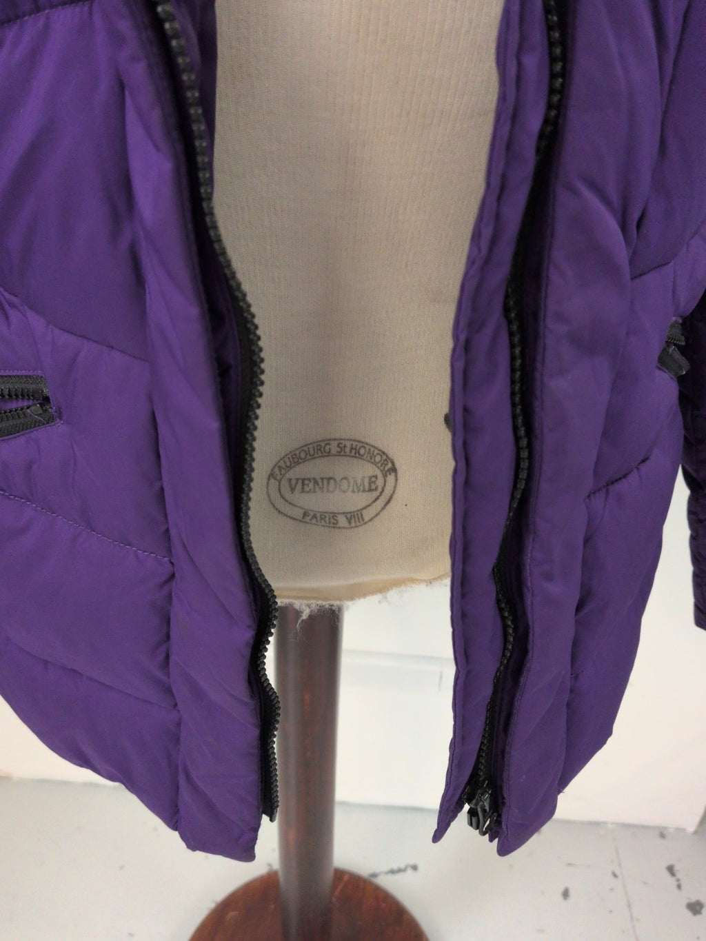 Tu 14 Purple With Black Faux Fur Puffer Coat
