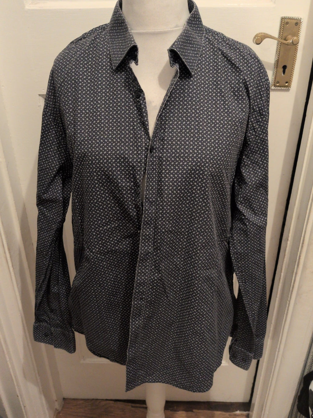 Mens Taylor And Wright 18 Collared Navy Long Sleeve Shirt