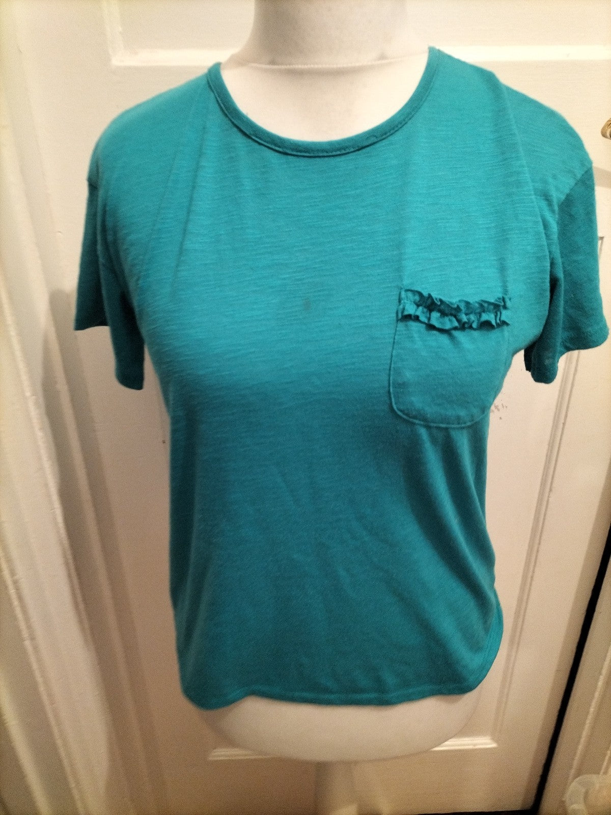 Ladies Matalan Size 8-10 Teal Pyjama Top Small Mark On Front
