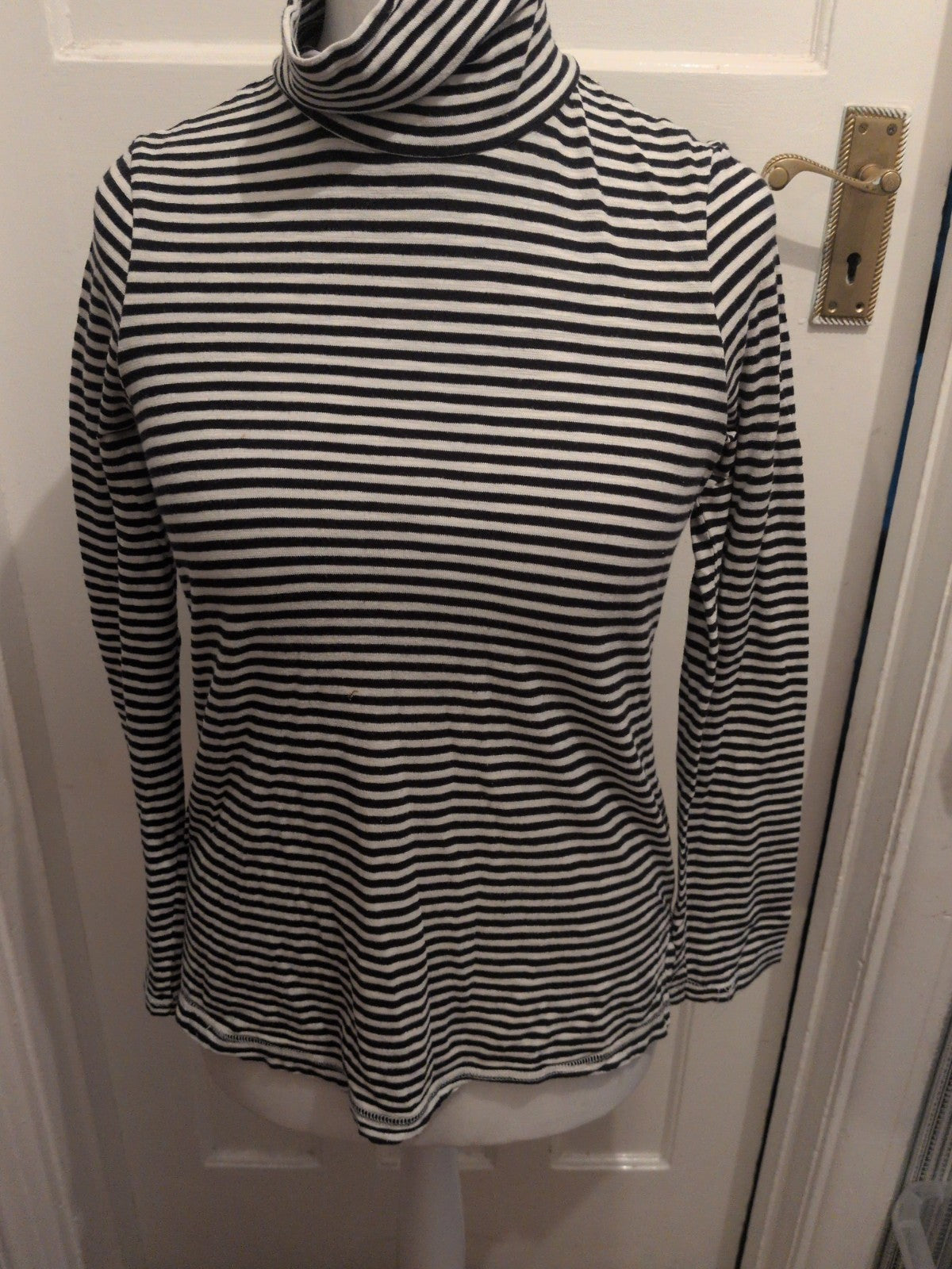 Next 8 Black And White Long Sleeve High Neck Top