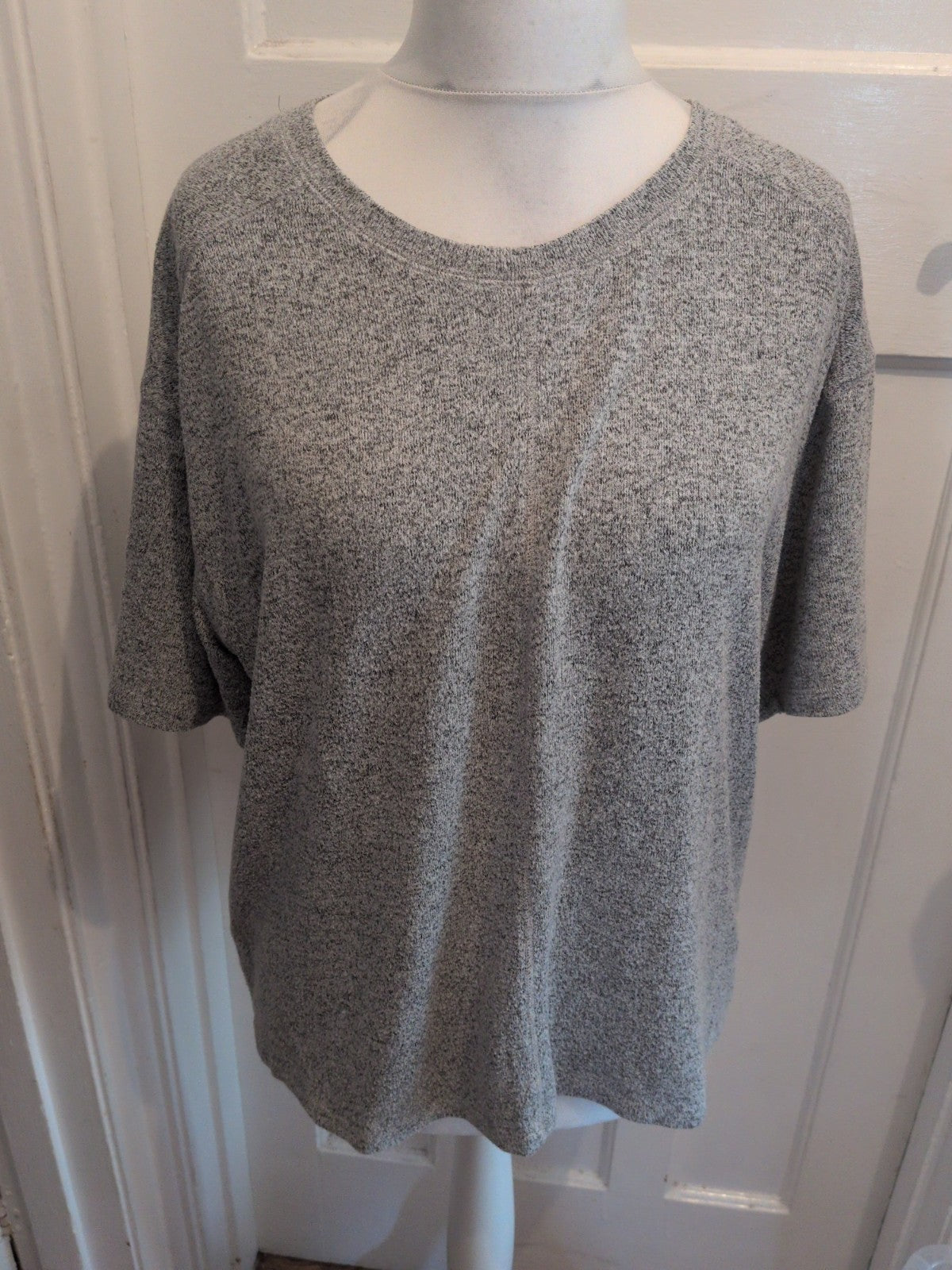 Marks And Spencer 16 Light Grey Short Sleeve T-shirt Blouse Top