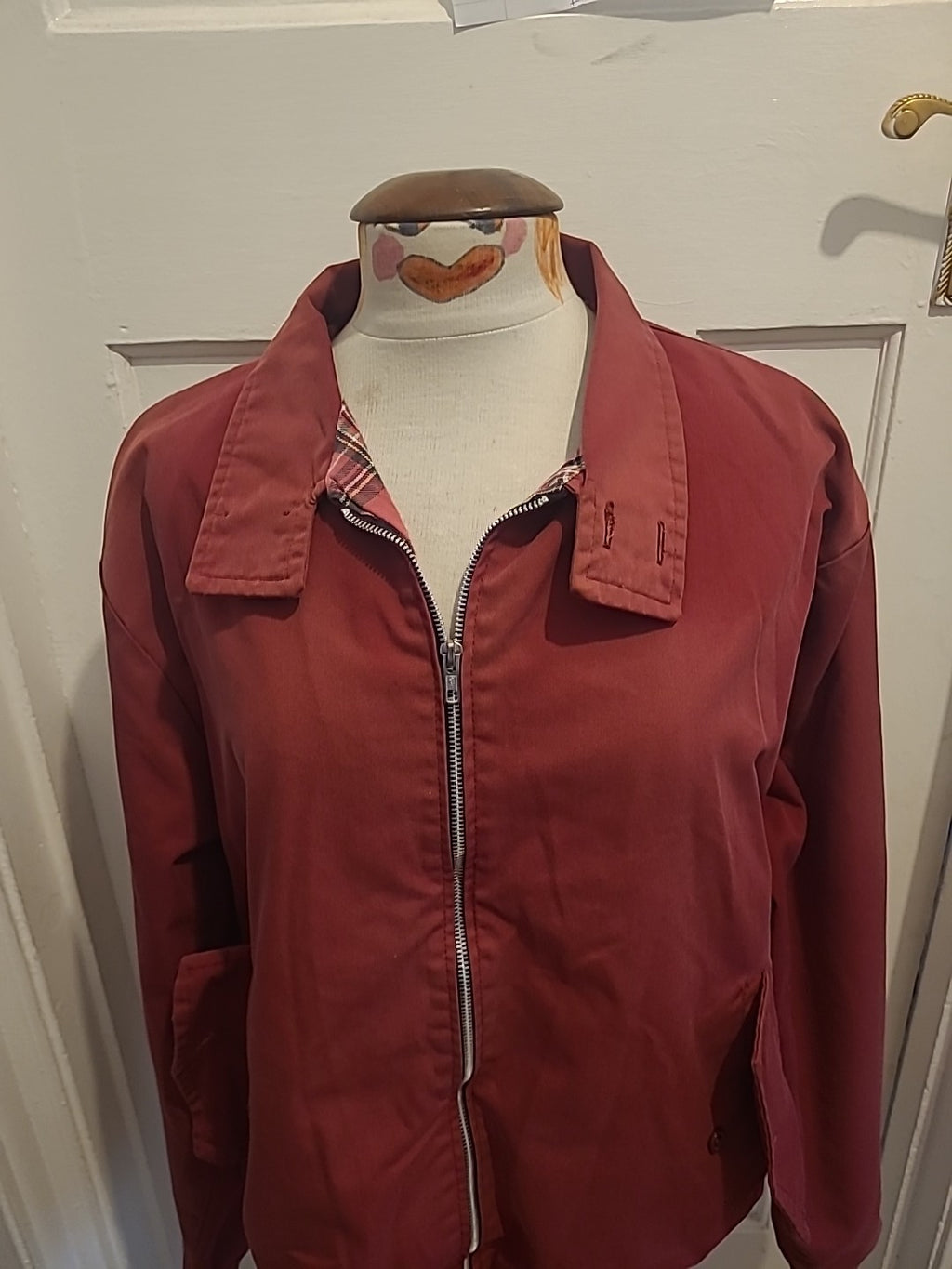 Mens Size XL Ruby Zip Through Check Lined Jacket