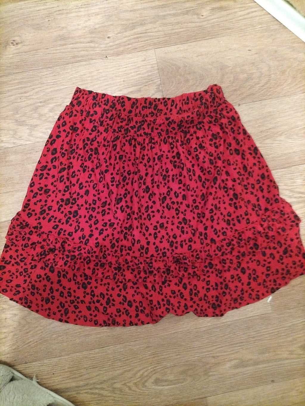 Ladies Next Size 6 Black And Red Elasticated Short Skirt